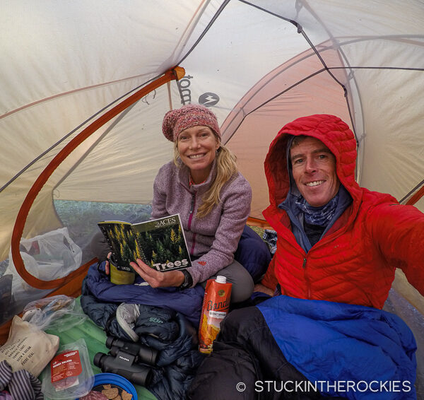 In the tent back at camp by Macey Lakes