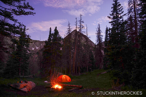 Camp, above lower Macey Lake