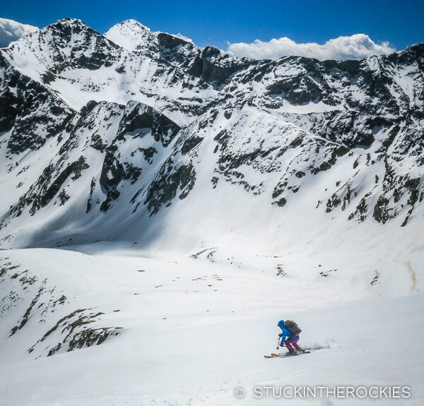 Christy Mahon skiing the East Face of Twin Peaks A