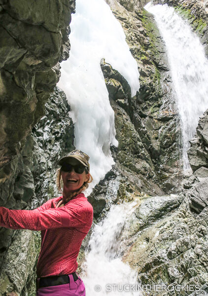 Christy Mahon at the base of Zapata Falls