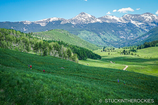 Climbing out of Lime Park up to Peter Estin Hut.