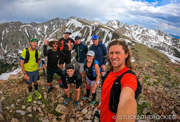 Group selfie on the ridge to New York Mountain