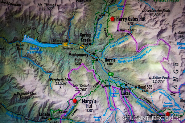 the map of the 10th Mtn hut association