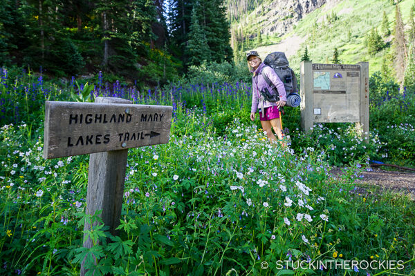 Christy mahon at the Highland Mary lakes trailhead.