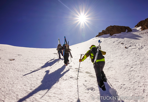 Christy, Aaron, and Chris taking the final steps to Maaskar's summit.