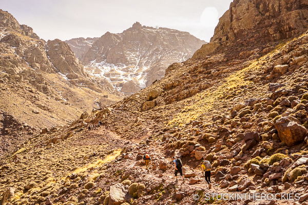 Hiking up the valley to the refuges.