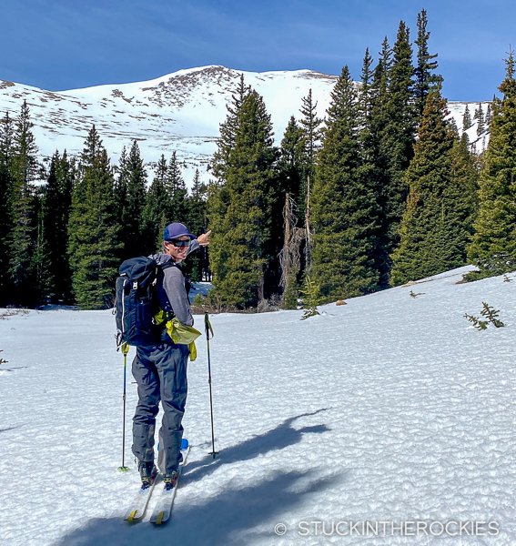 Ted Mahon approaching Bard Peak