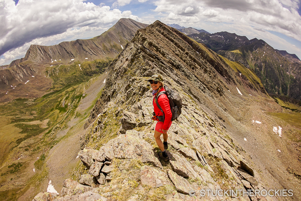 Christy Mahon on the ridge high above Cotton Lake