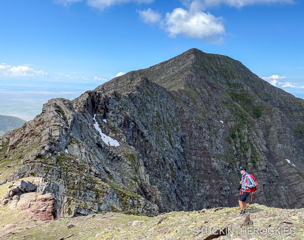 Ted Mahon nearing Wild Cherry Peak