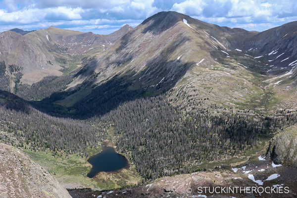 Rito Alto lake from above