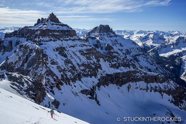 Christy ascends Cirque Mountain