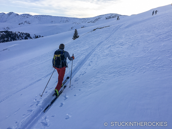 Christy mahon skins Ball Mountain on the way to Dyer Mountain during the Father Dyer Postal Route