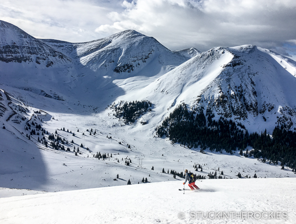 Christy skis East Ball Mountain near Dyer Mountain