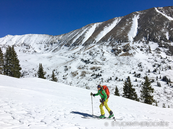 Skinning up Mosquito Peak