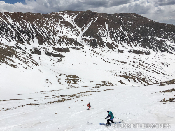 Christy Mahon skiing the East Slopes of Mount Democrat