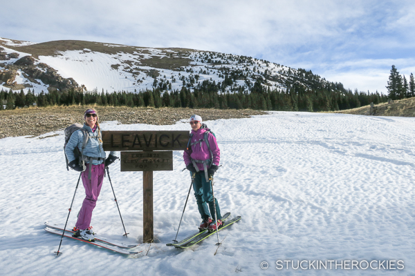 At the Leavick townsite sign on Mount Sherman