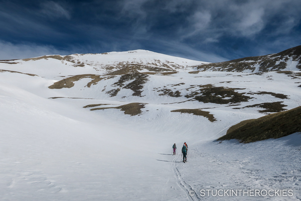 Skinning up Mount Sherman