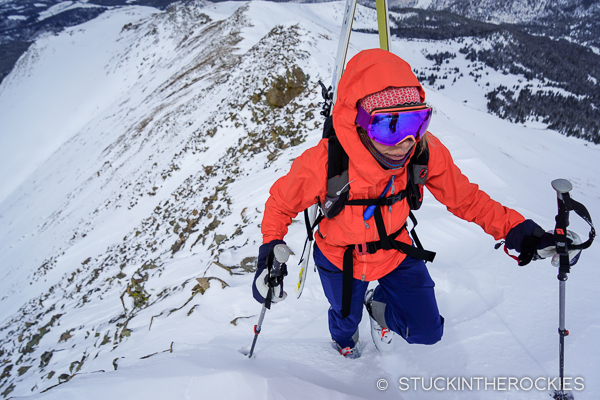 Christy Mahon boots up Bald Mountain.