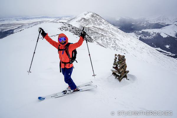 Christy on the summit of Bald Mountain