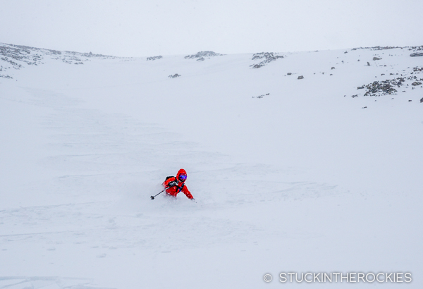 Christy Mahon skis the northeast face of Bald Mountain.