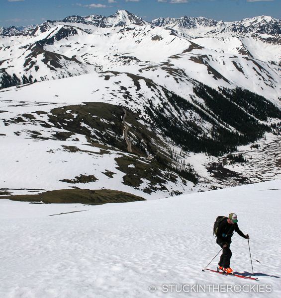 Tim Mutrie ascends Twining Peak near Independence Pass