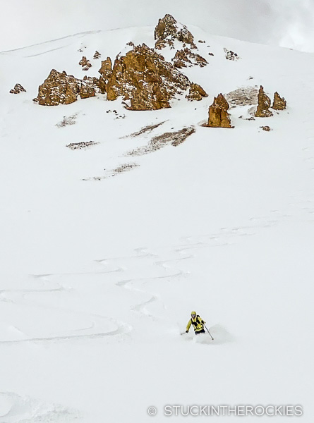 Ted mahon skis Christian Peak