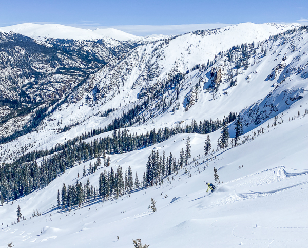 Ted Mahon skiing up on Independence Pass.