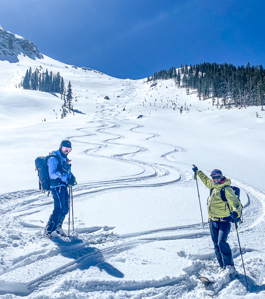 Ski tracks on Mount Shimer.
