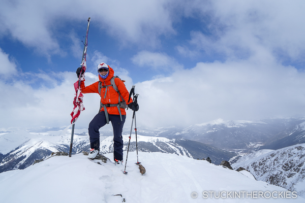 Christy Mahon on the summit of peak 10