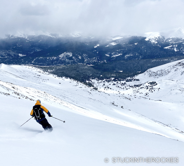 Ted skiing Peak 10