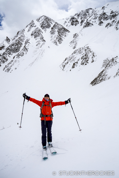 Off the mountain, you can see the couloir.