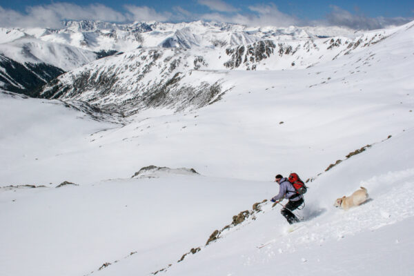Chris Carmichael finds powder in the valley above the Upper Lost Man Trailhead. 
