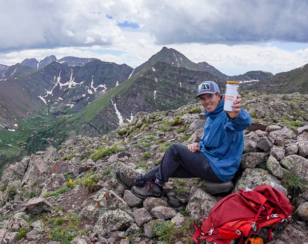 Ted Mahon on the summit of Little Horn Peak