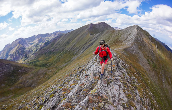 Christy Mahon hiking to Venable Peak.