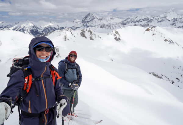 Christy and Adam Moszynski on the ridge just below the summit.
