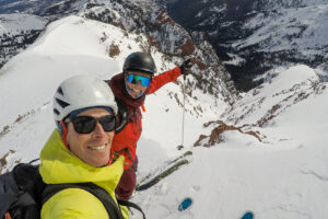 At the top of the Rat Tail couloir