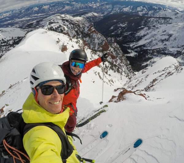 At the top of the Rat Tail couloir