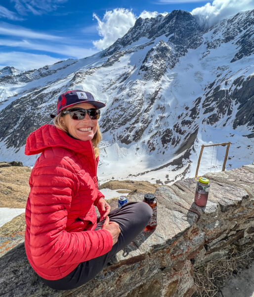 Sunny afternoon on the deck of Chelenalp Hut.