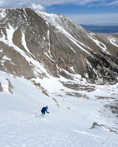 Ted Mahon skiing Mount White