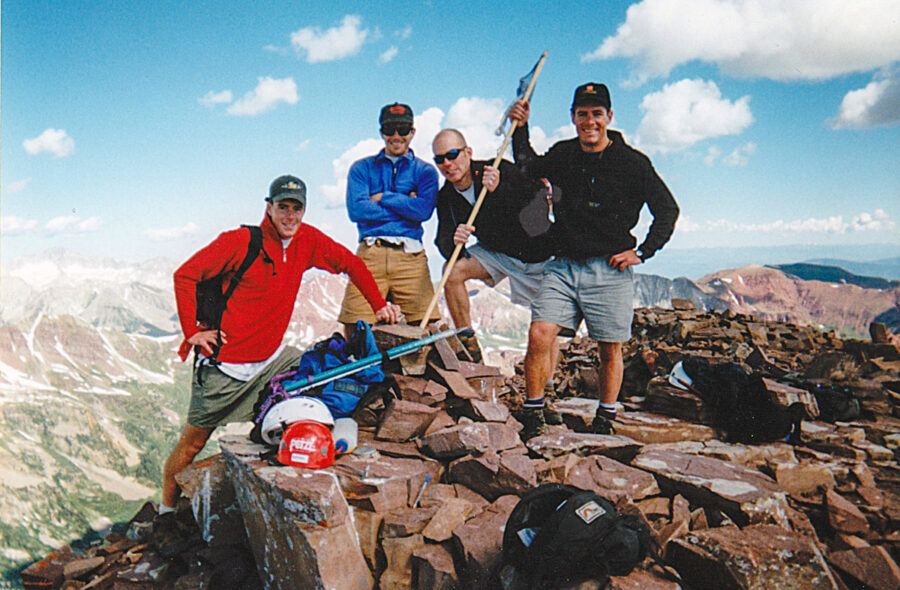 Ted Mahon and Scott Hicks on the summit of Pyramid Peak