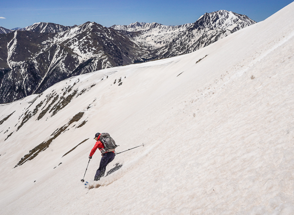 Christy Mahon skiing the east face of Bull Hill.