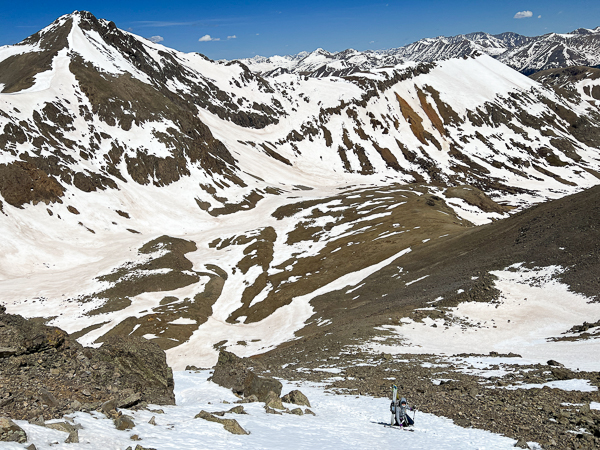 Cramponing up the north face of Garfield Peak