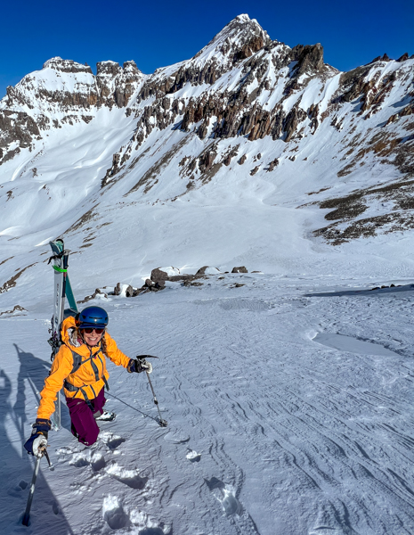 Climbing the north face of Mount Emma.