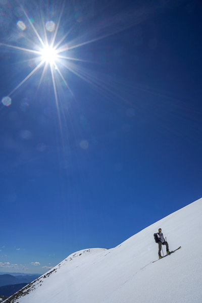 Skinning up Mount Hope.