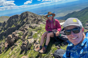 Christy and Ted Mahon on the summit of Pyramid Mountain