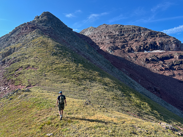 Chris Davenport on the ridge to the Sleeping Sexton