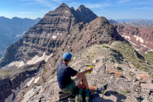 Chris Davenport taking in the view on the Sleeping Sexton.