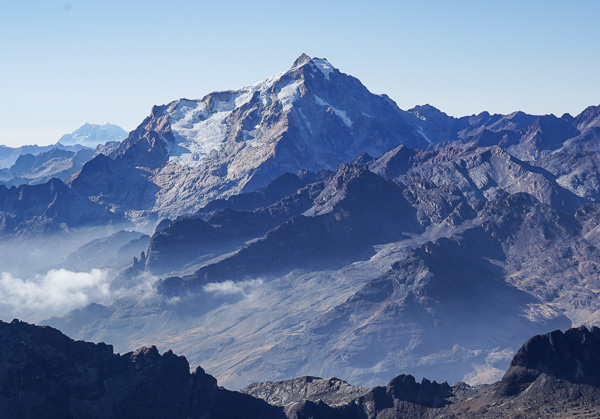 Huayna Potosi seen from Pequeno Alpamayo