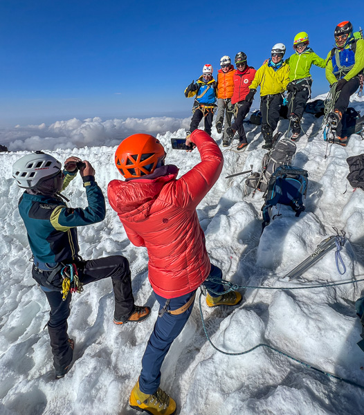 Photo time on the summit of Huayna Potosi