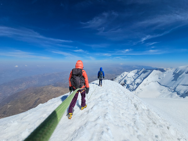 Descending off the summit.